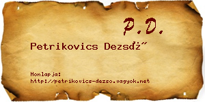 Petrikovics Dezső névjegykártya