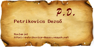 Petrikovics Dezső névjegykártya