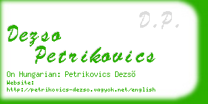 dezso petrikovics business card